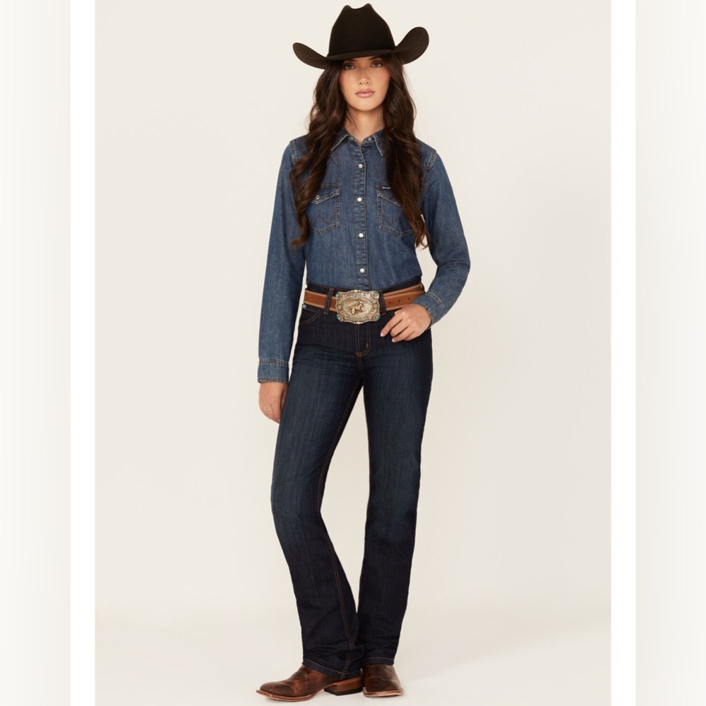NWT CINCH WOMEN'S JENNA DARK WASH BOOTCUT SLIM FIT STRETCH DENIM JEANS